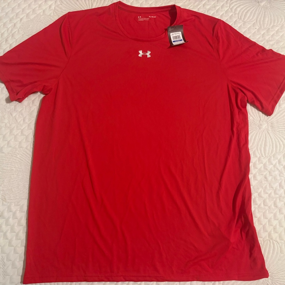 Under Armour Mens Loose Fit  Red Short Sleeve Shirt! XL